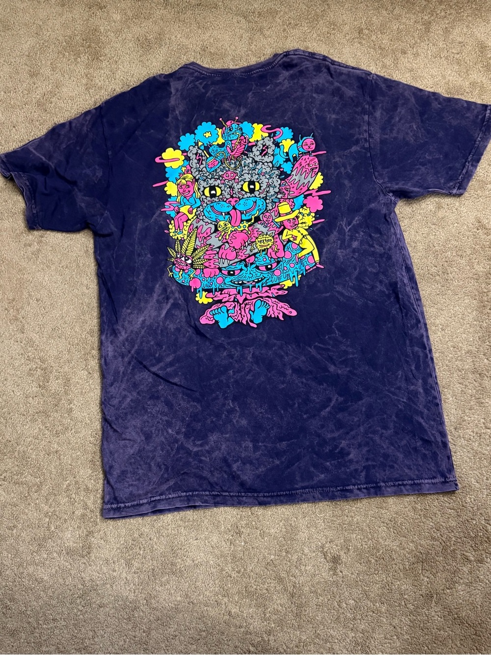 Killer Acid California Men’s Large Cat Skater Psychedelic Shirt New With Tags